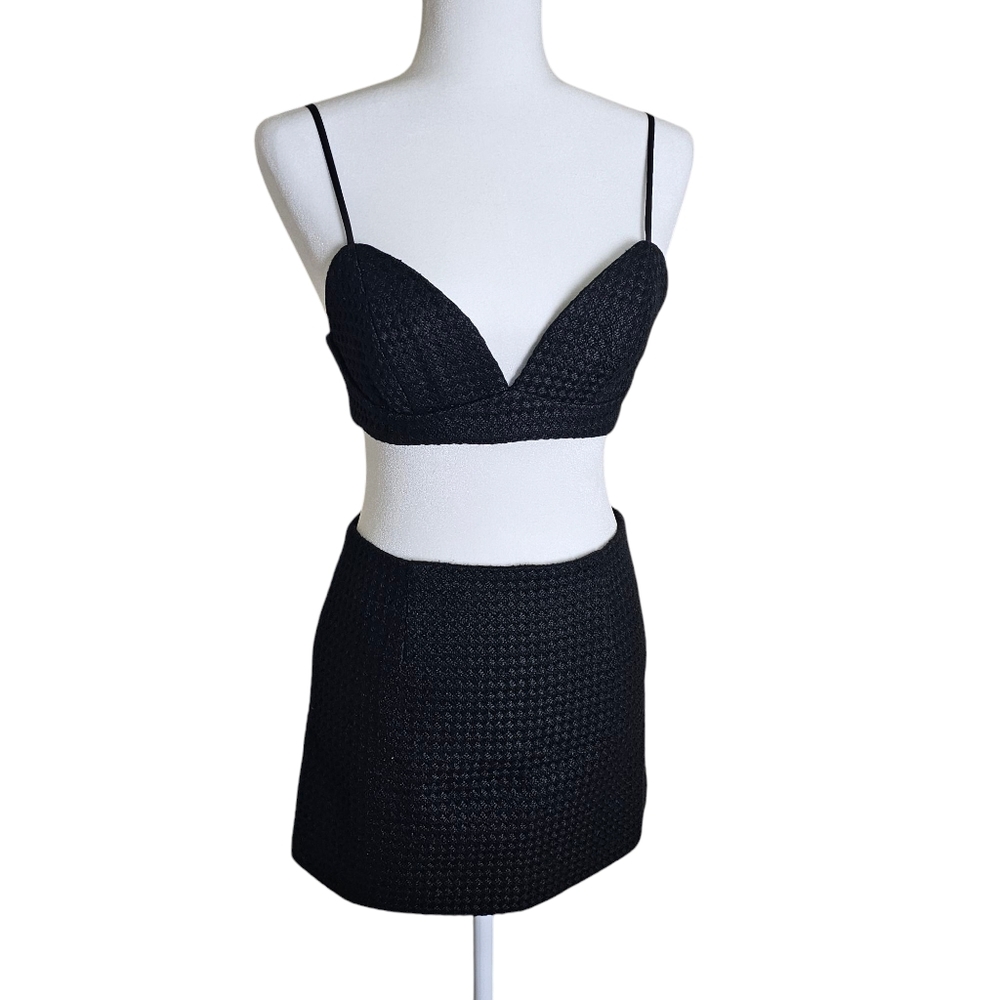 Boucle Bustier Set by Bardot. Black Textured Bustier and Skirt Set, SZ-S/4 NWT